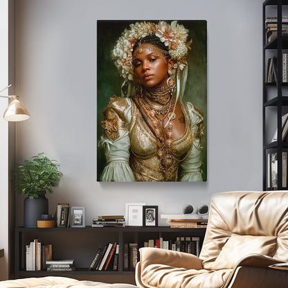 African Women Royalty Portrait Canvas Prints Artesty 1 Panel 16"x24"