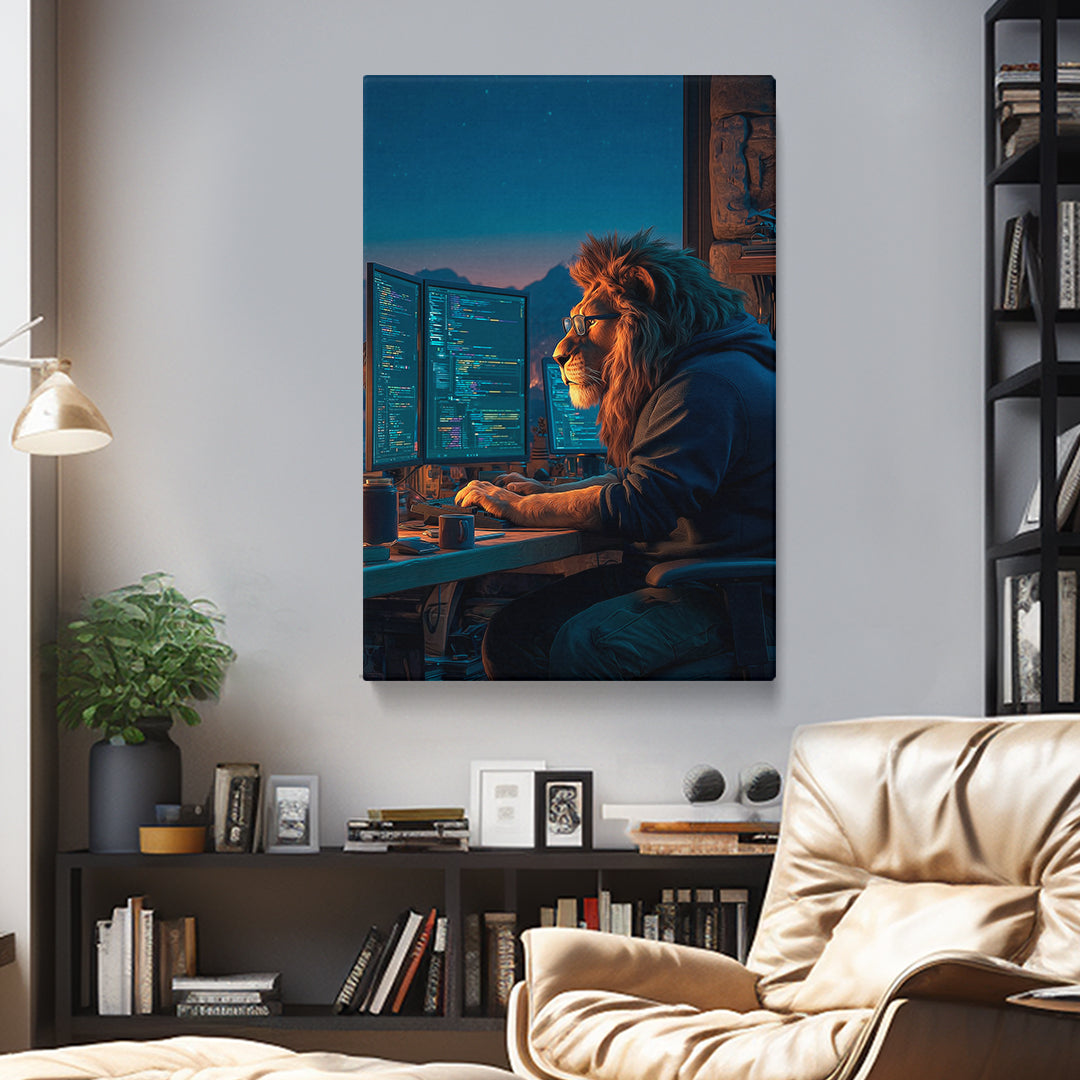 Lion Programmer Canvas Prints Artesty