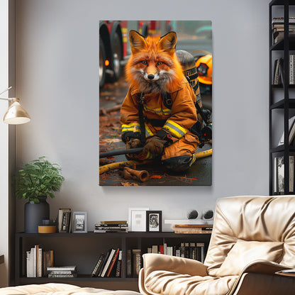 Firefighter Fox Canvas Prints Artesty