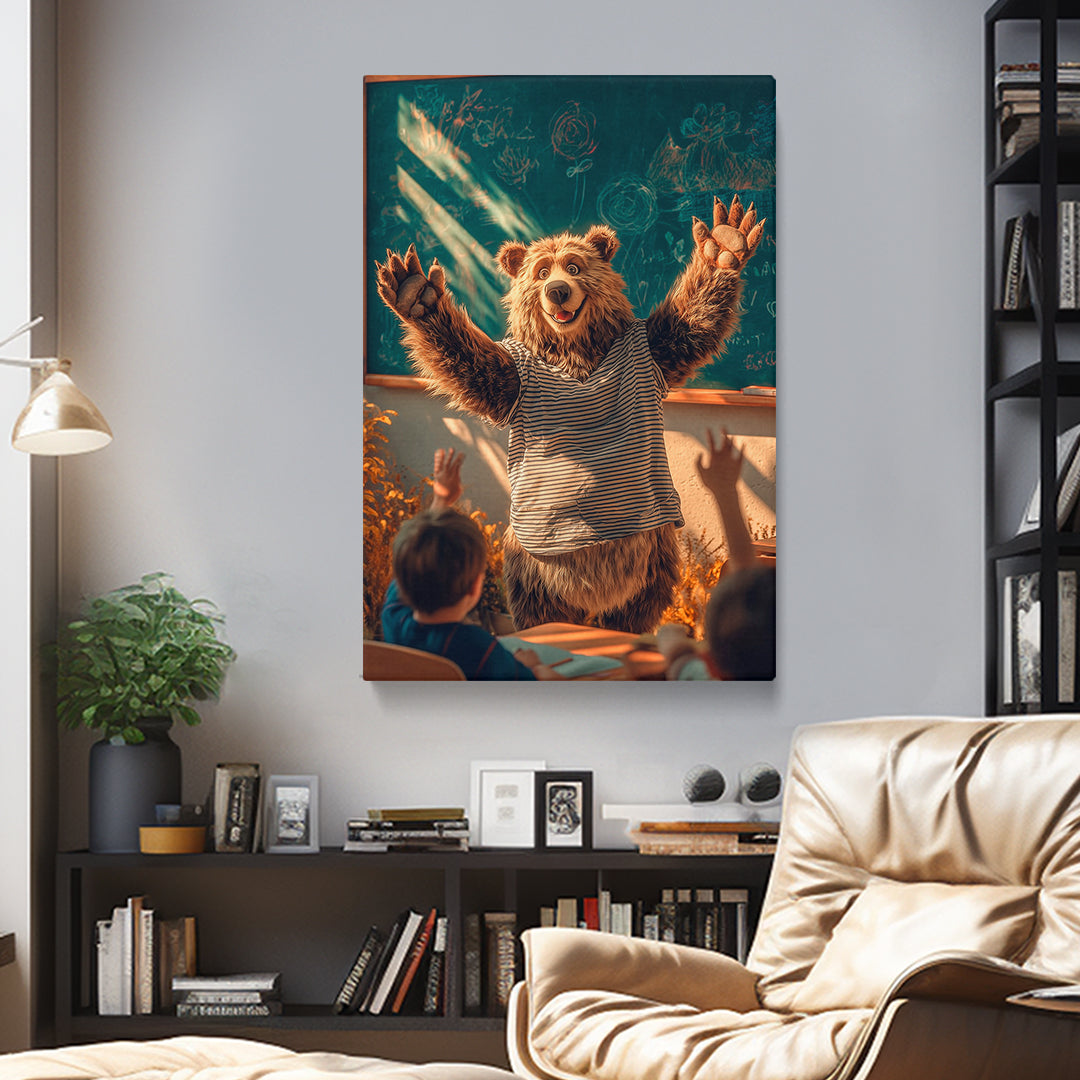 Playful Bear Teacher Canvas Prints Artesty