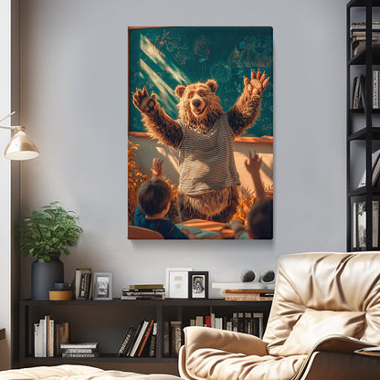 Playful Bear Teacher Canvas Prints Artesty