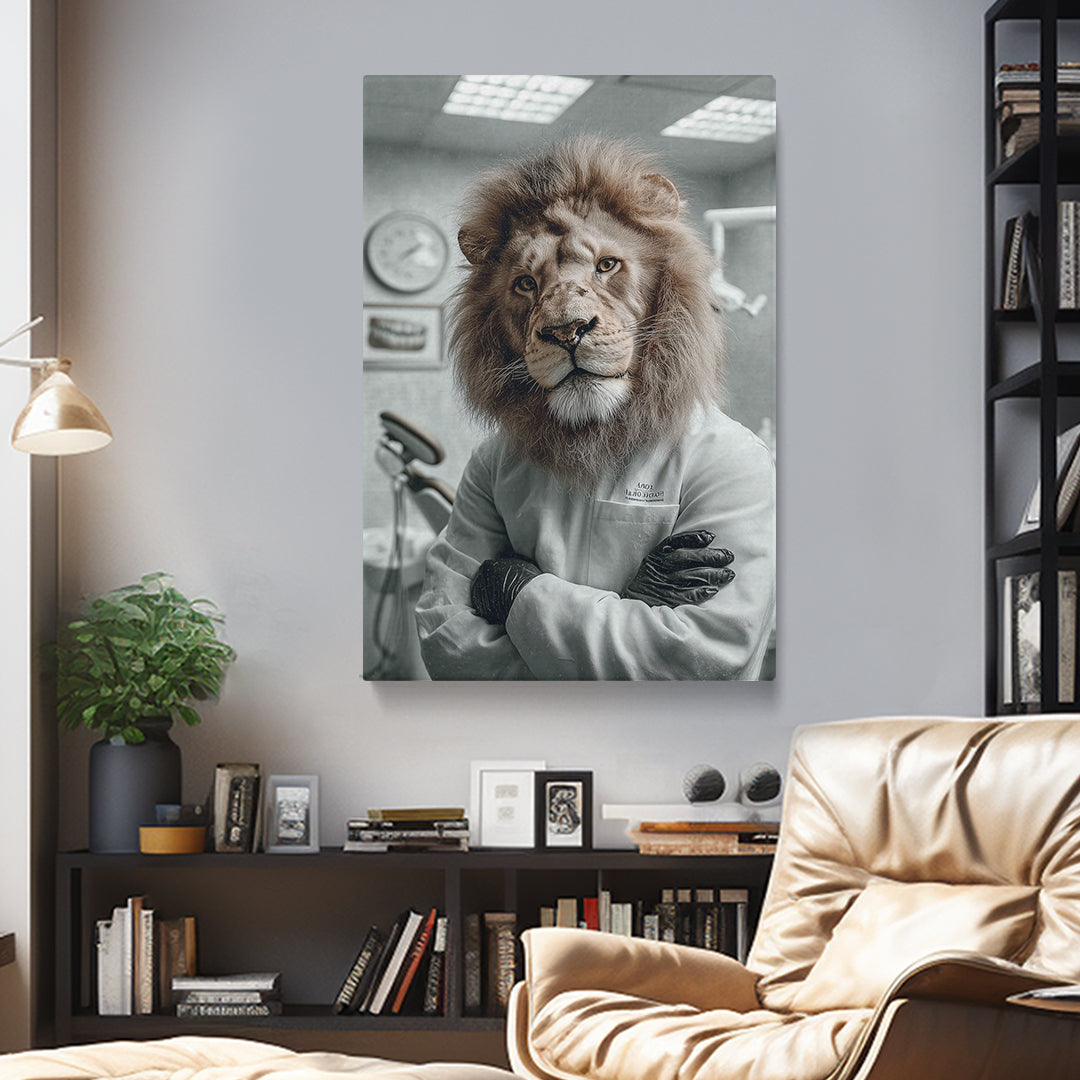 Lion Dressed as Dentist Canvas Prints Artesty