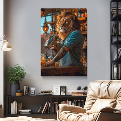 Lion Bartender Canvas Prints Artesty