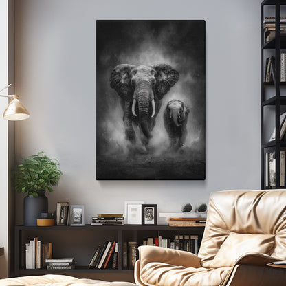 Black and White Elephants Canvas Prints Artesty