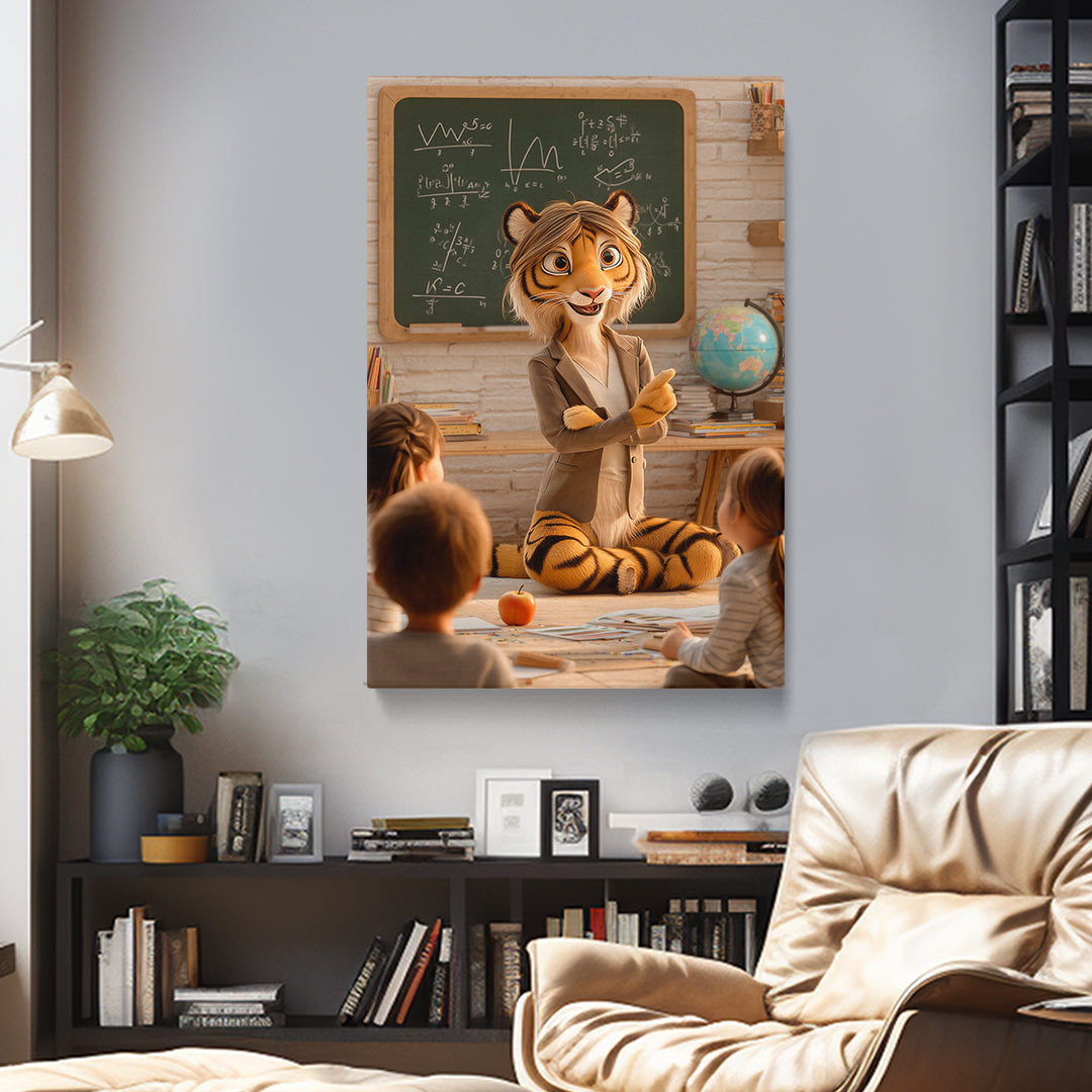 Smart Tiger Teacher Canvas Prints Artesty