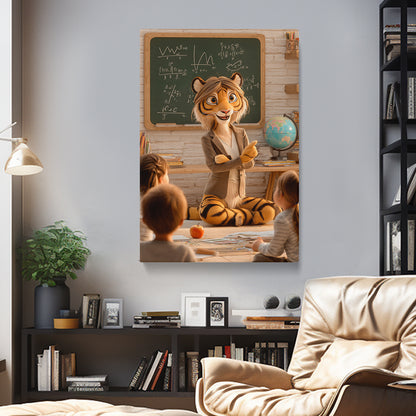 Smart Tiger Teacher Canvas Prints Artesty