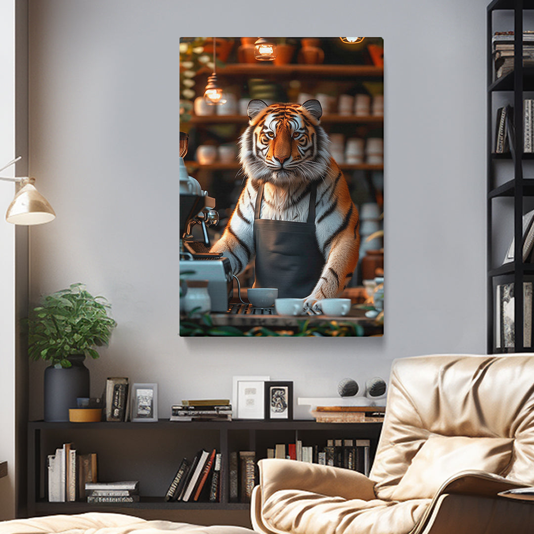 Barista Tiger Canvas Prints Artesty