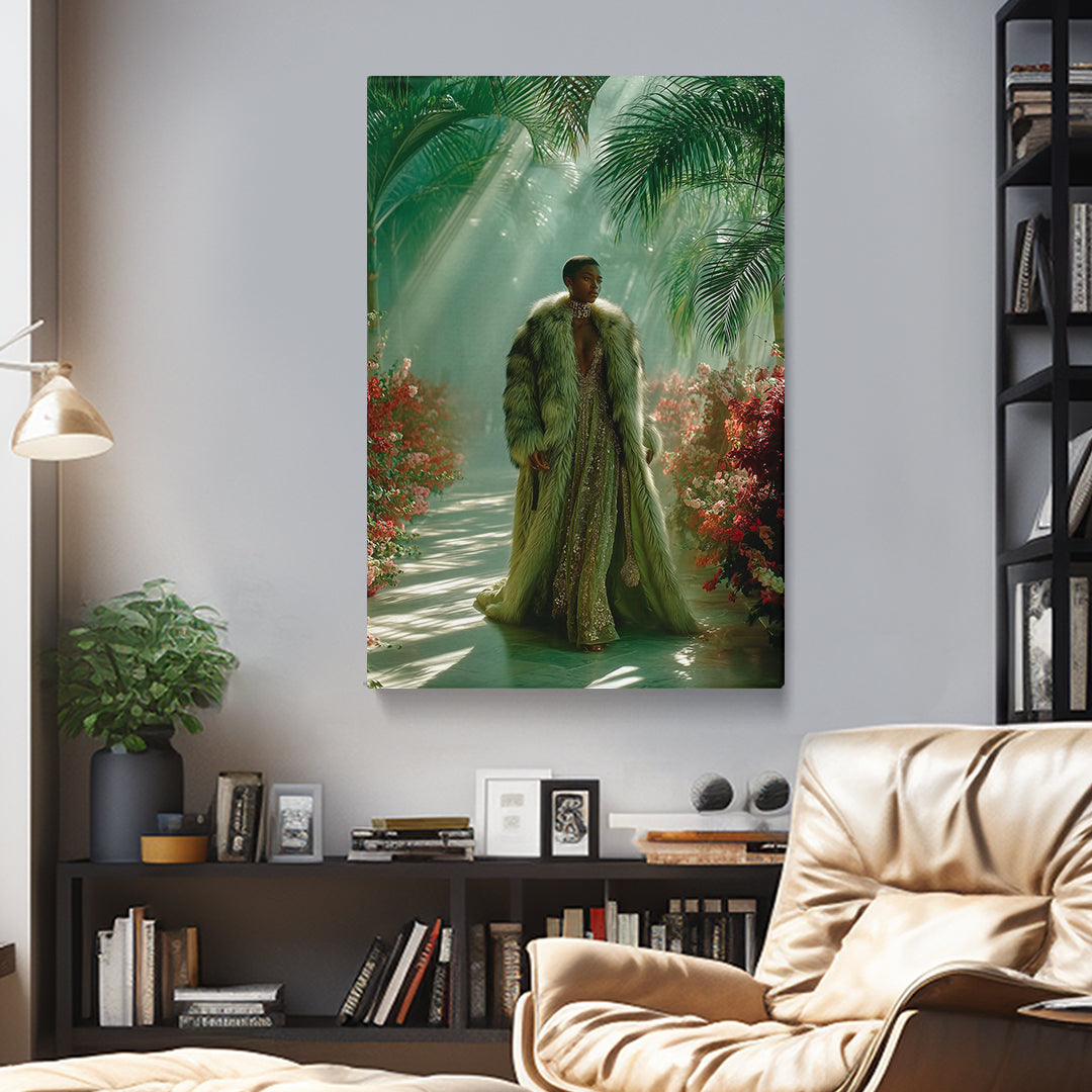 Fashion Woman in Tropical Jungle Canvas Prints Artesty