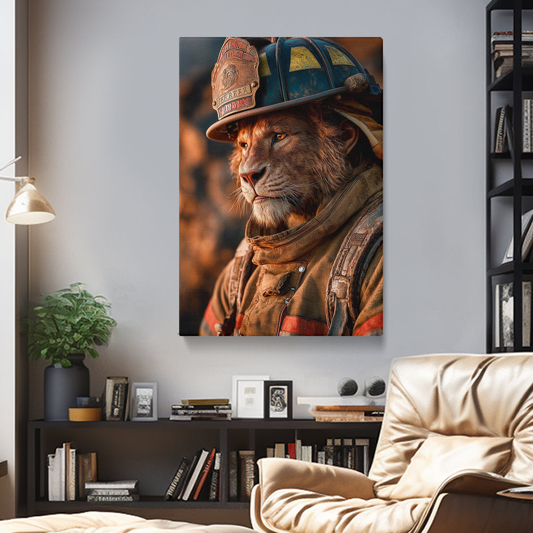 Lion Firefighter Canvas Prints Artesty