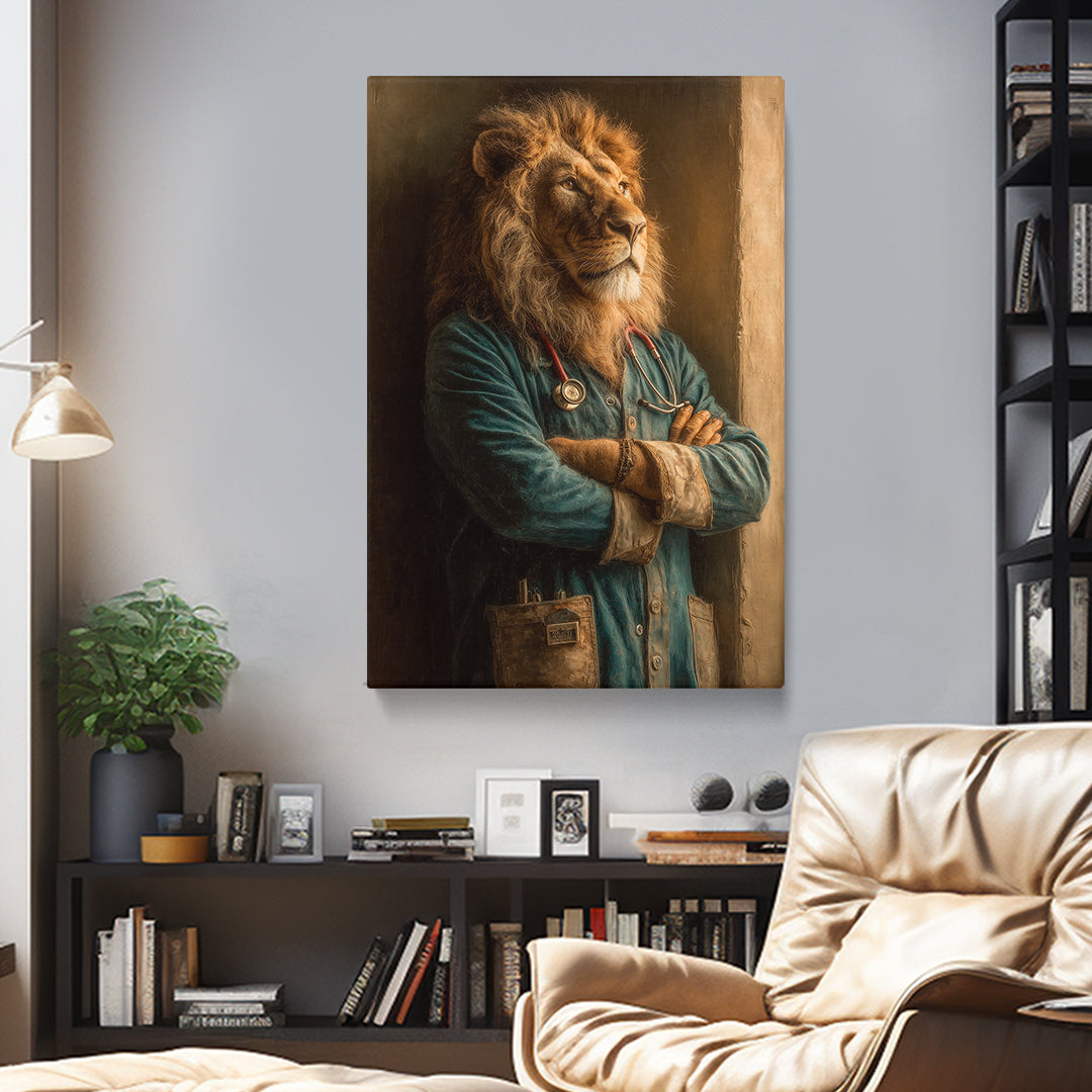 Lion Doctor Portrait Canvas Prints Artesty