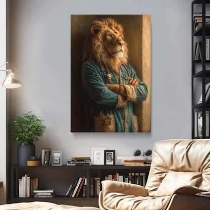 Lion Doctor Portrait Canvas Prints Artesty
