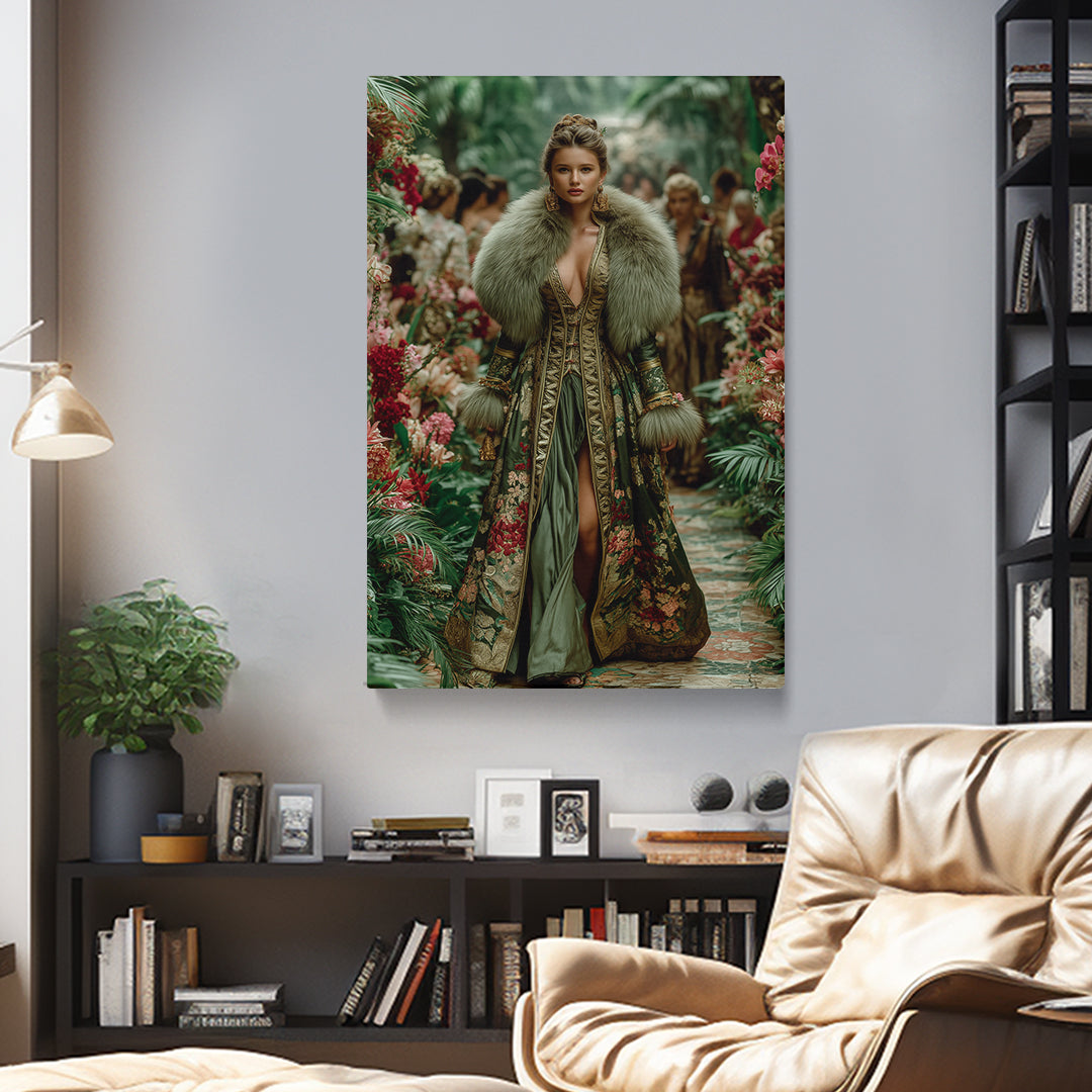 Floral Fashion Queen Portrait Canvas Prints Artesty 1 Panel 16"x24"