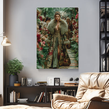 Floral Fashion Queen Portrait Canvas Prints Artesty 1 Panel 16"x24"