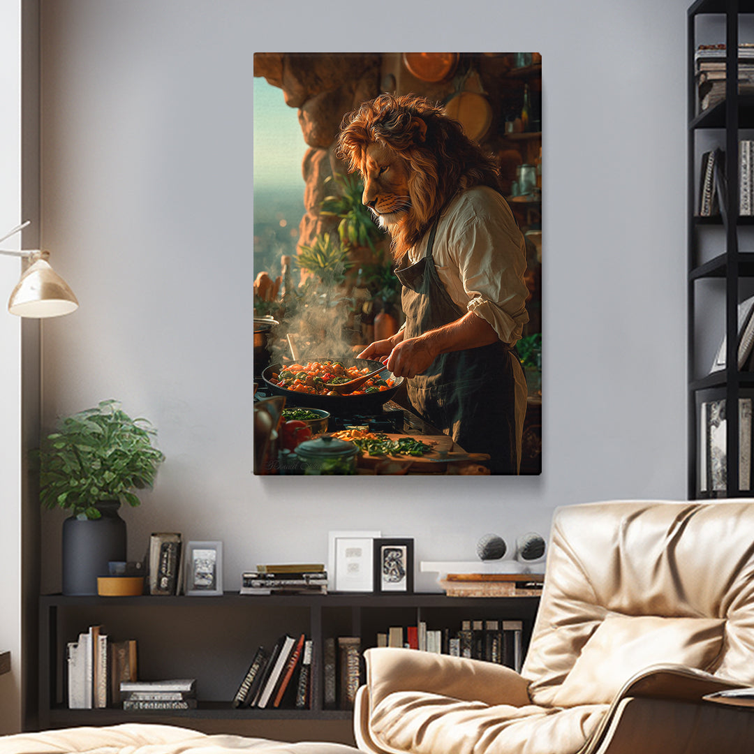 Lion Chef Canvas Prints Artesty