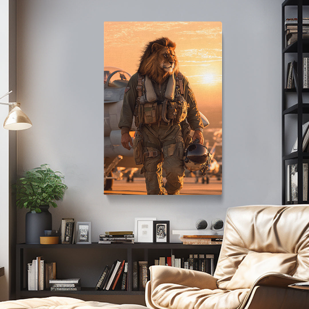 Lion Fighter Pilot Military Aviation Canvas Prints Artesty