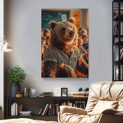 Bear Teacher in Classroom Canvas Prints Artesty