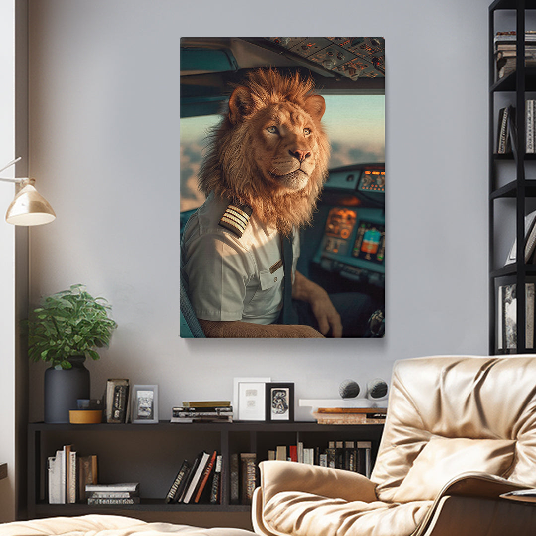 Lion Pilot Canvas Prints Artesty