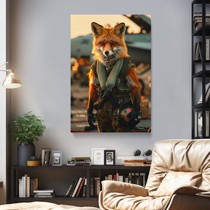 Aviation Fox Pilot Canvas Prints Artesty