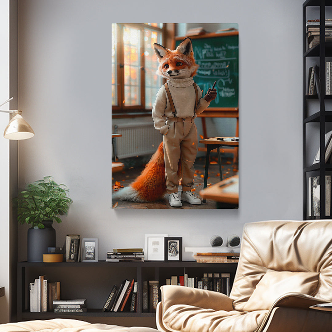 Teacher Fox in Classroom Canvas Prints Artesty