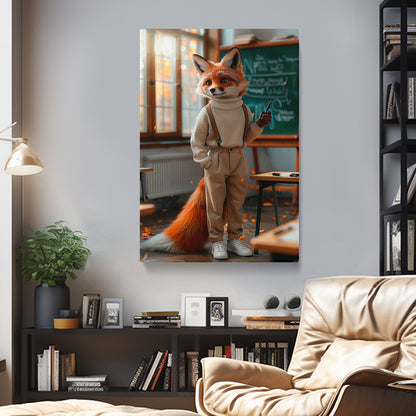 Teacher Fox in Classroom Canvas Prints Artesty