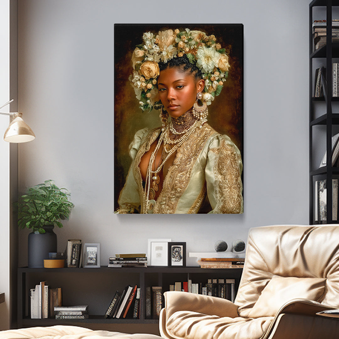 African Royalty Portrait in Vintage Fashion
