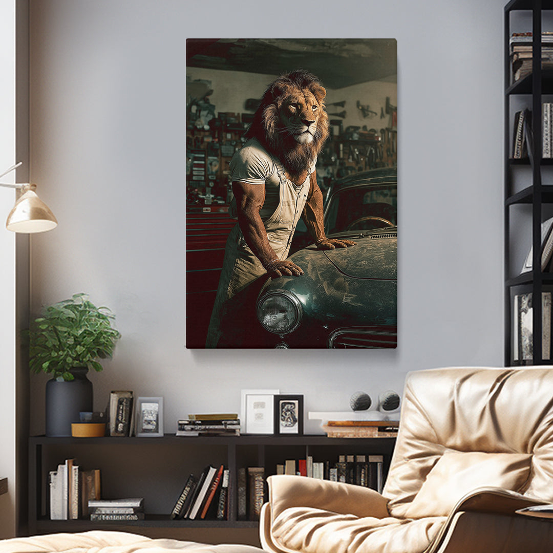 Lion Mechanic Canvas Prints Artesty 1 Panel 16"x24"
