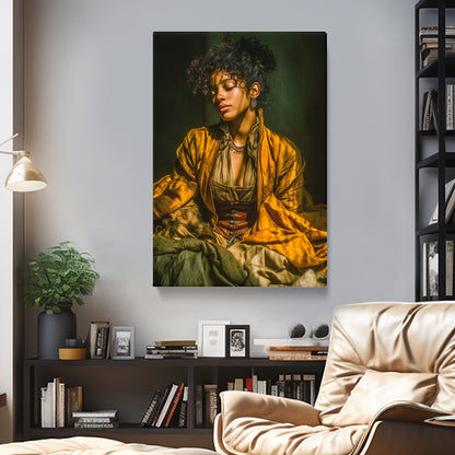 Soft Shadow Afro Woman Wall Art