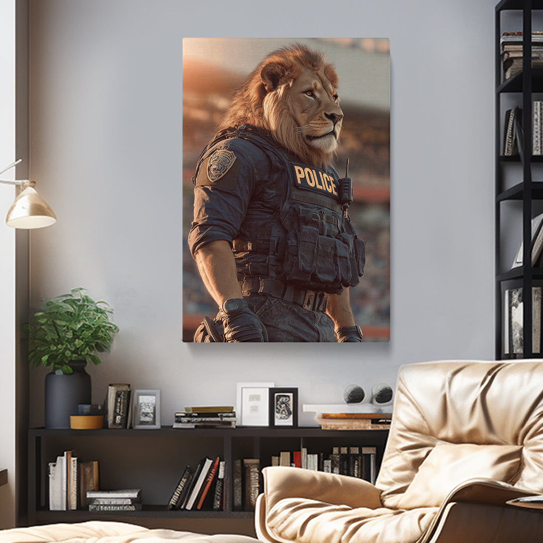 Lion Police Officer Canvas Prints Artesty