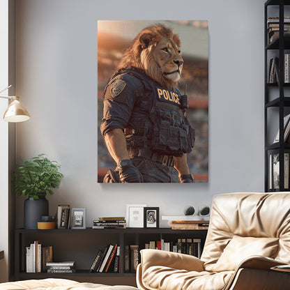 Lion Police Officer Canvas Prints Artesty