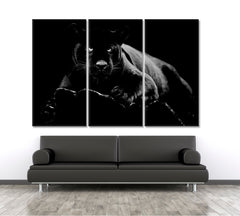 BEAUTIFUL BEAST Black Jaguar Animal World Animals Canvas Print Artesty 3 panels 36" x 24" 
