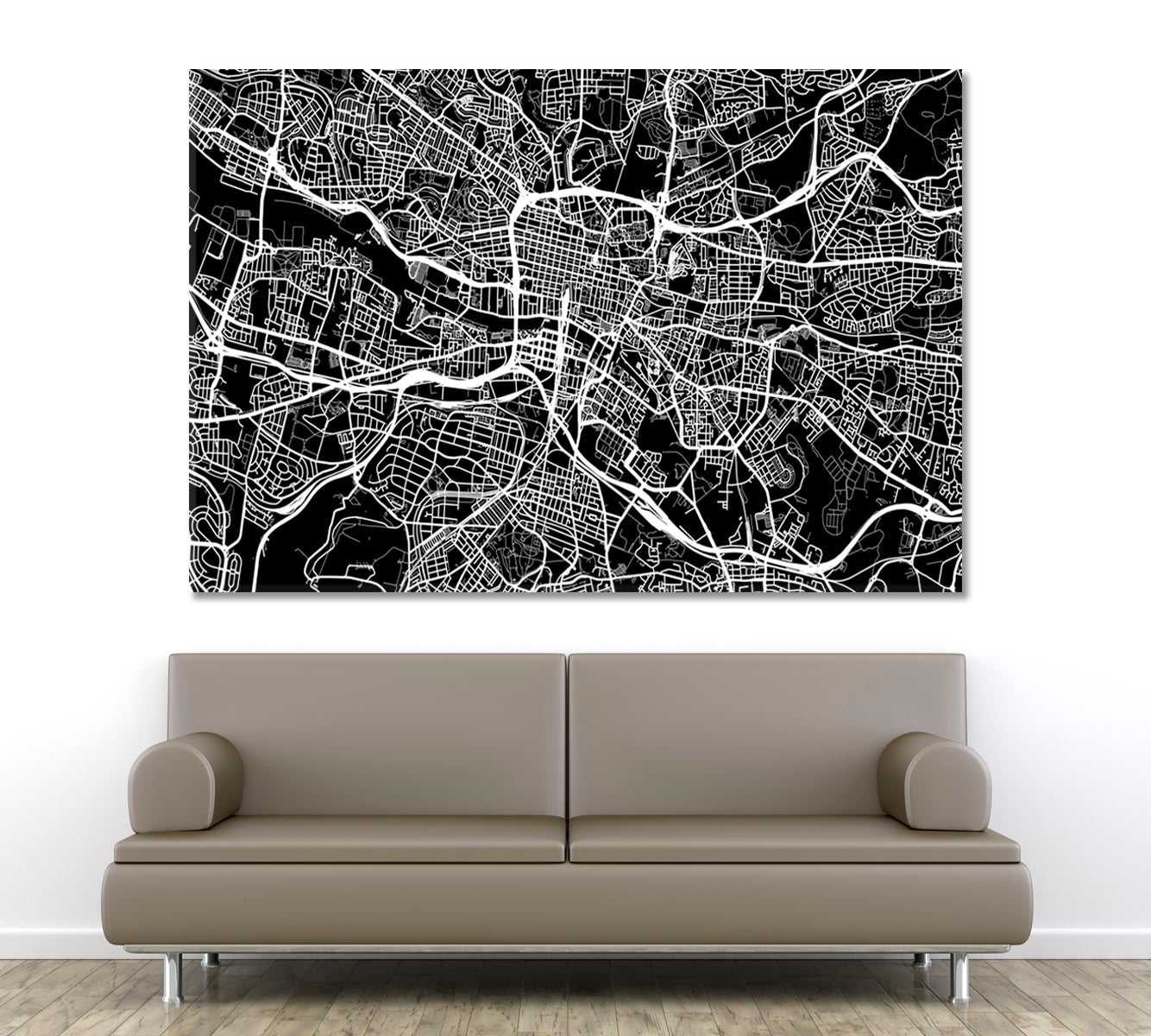 Glasgow Schottland Extra Large Urban City Map Poster Maps Canvas Artwork Artesty   