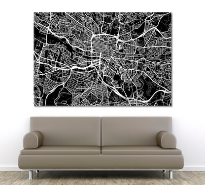 Glasgow Schottland Extra Large Urban City Map Poster Maps Canvas Artwork Artesty   