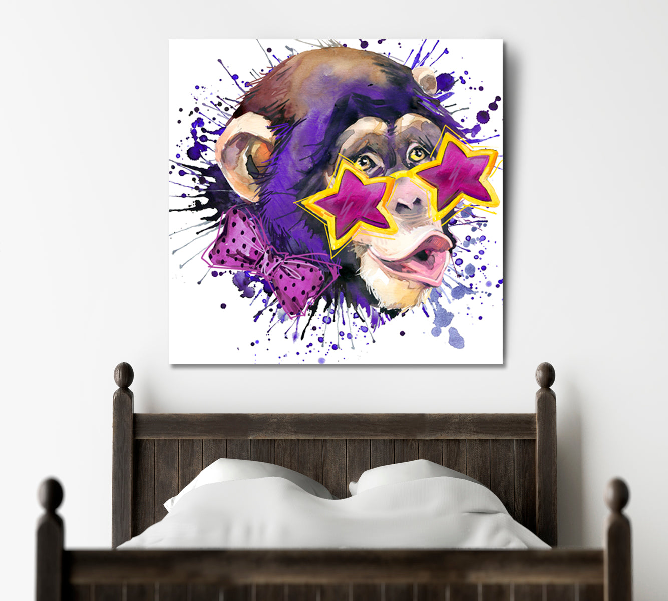 Cute Monkey Cool Sunglasses Kids Room Decoration Kids Room Canvas Art Print Artesty   