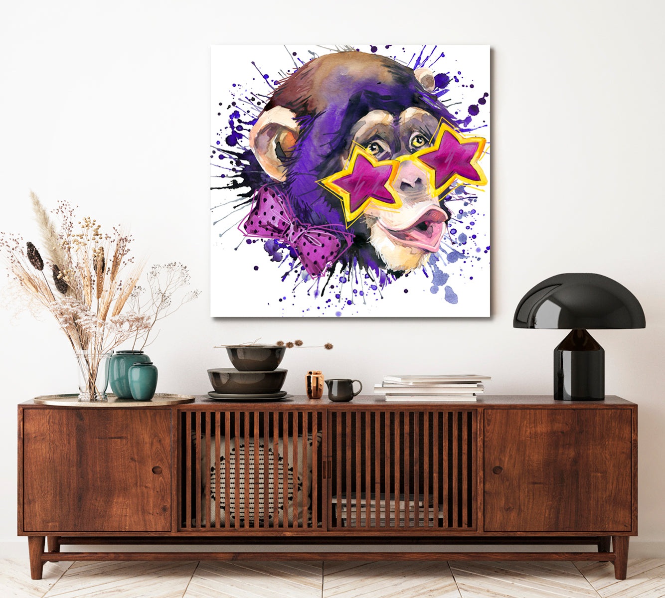 Cute Monkey Cool Sunglasses Kids Room Decoration Kids Room Canvas Art Print Artesty   