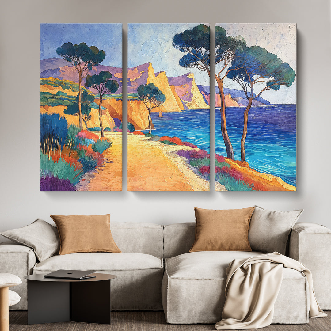Mediterranean Coastal Path Animals Canvas Print Artesty