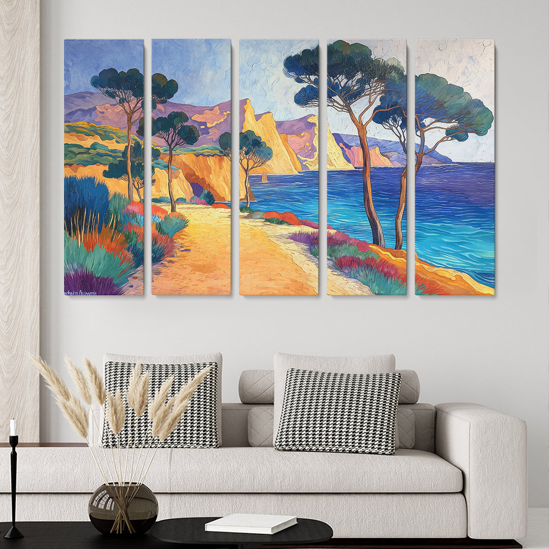 Mediterranean Coastal Path Animals Canvas Print Artesty