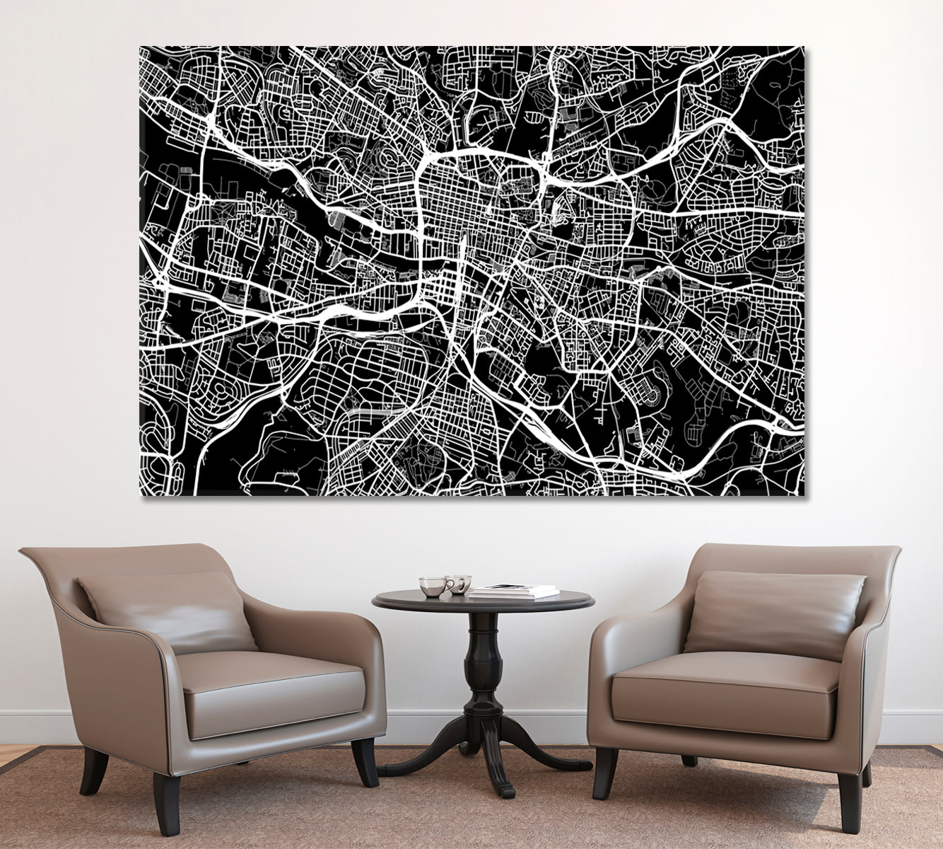 Glasgow Schottland Extra Large Urban City Map Poster Maps Canvas Artwork Artesty   