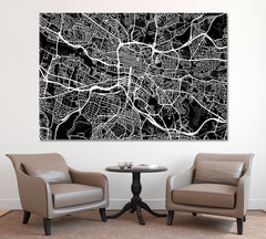 Glasgow Schottland Extra Large Urban City Map Poster Maps Canvas Artwork Artesty   
