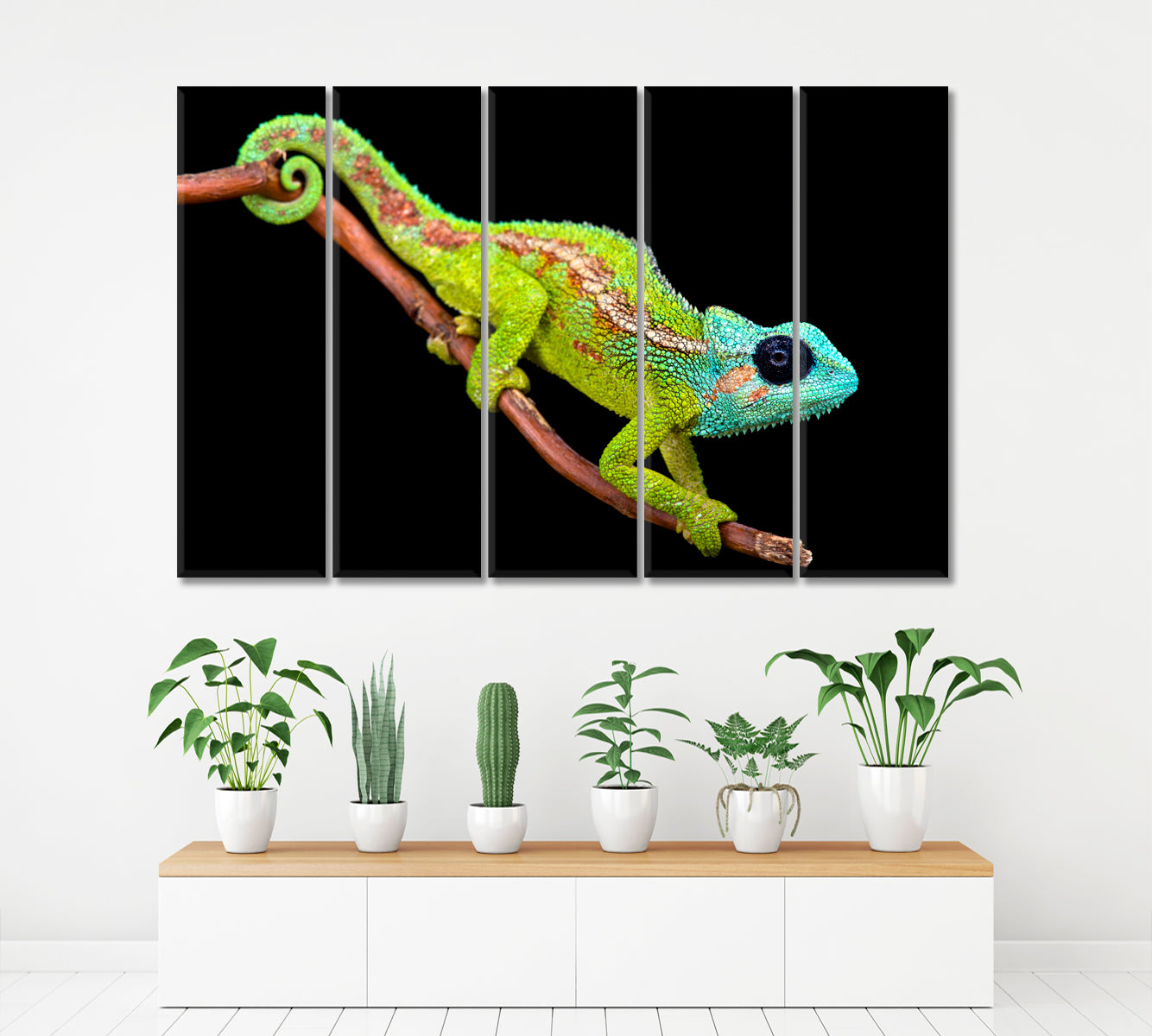 Chameleon Animals Canvas Print Artesty 5 panels 36" x 24" 