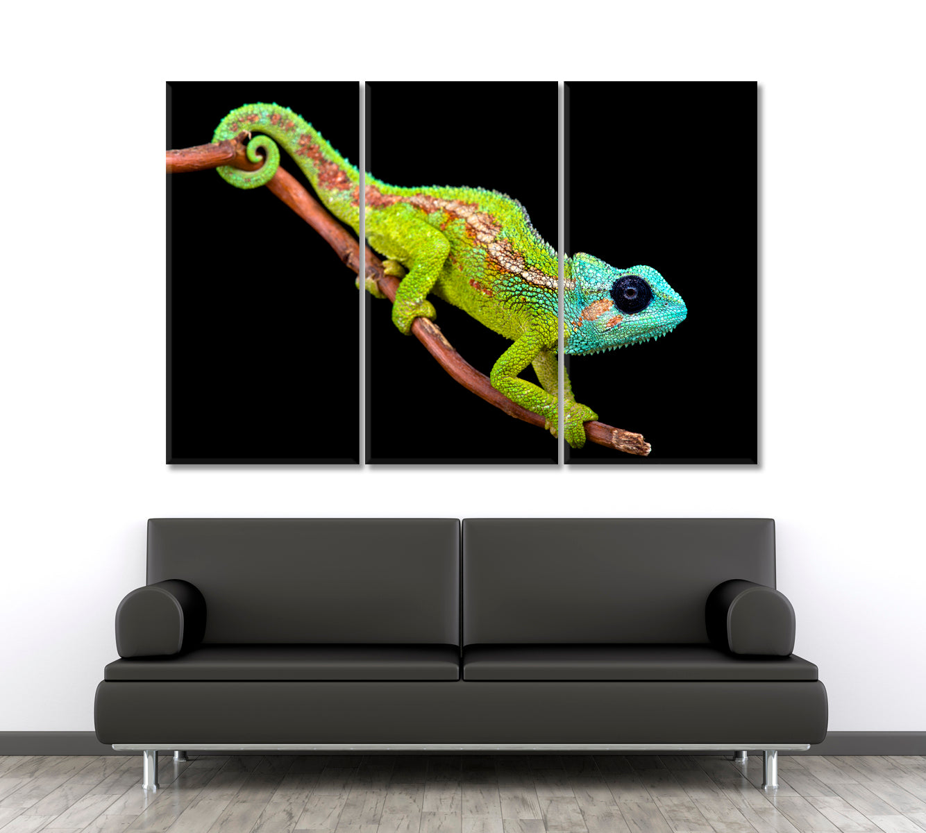 Chameleon Animals Canvas Print Artesty 3 panels 36" x 24" 