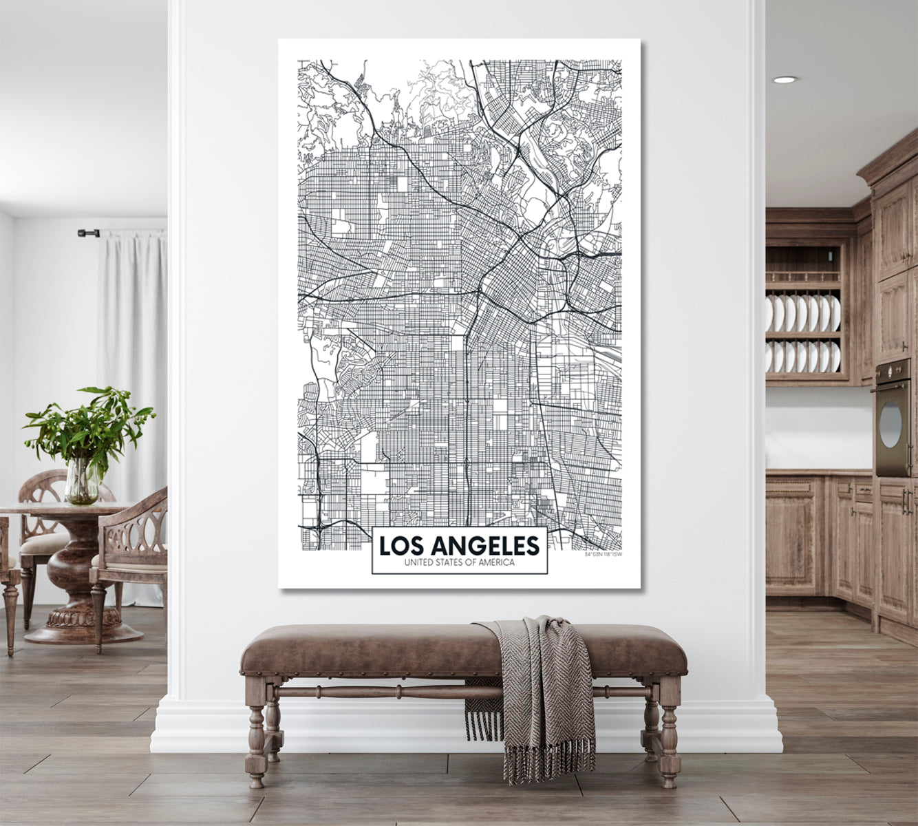 Detailed City Map Los Angeles USA Maps Canvas Artwork Artesty   