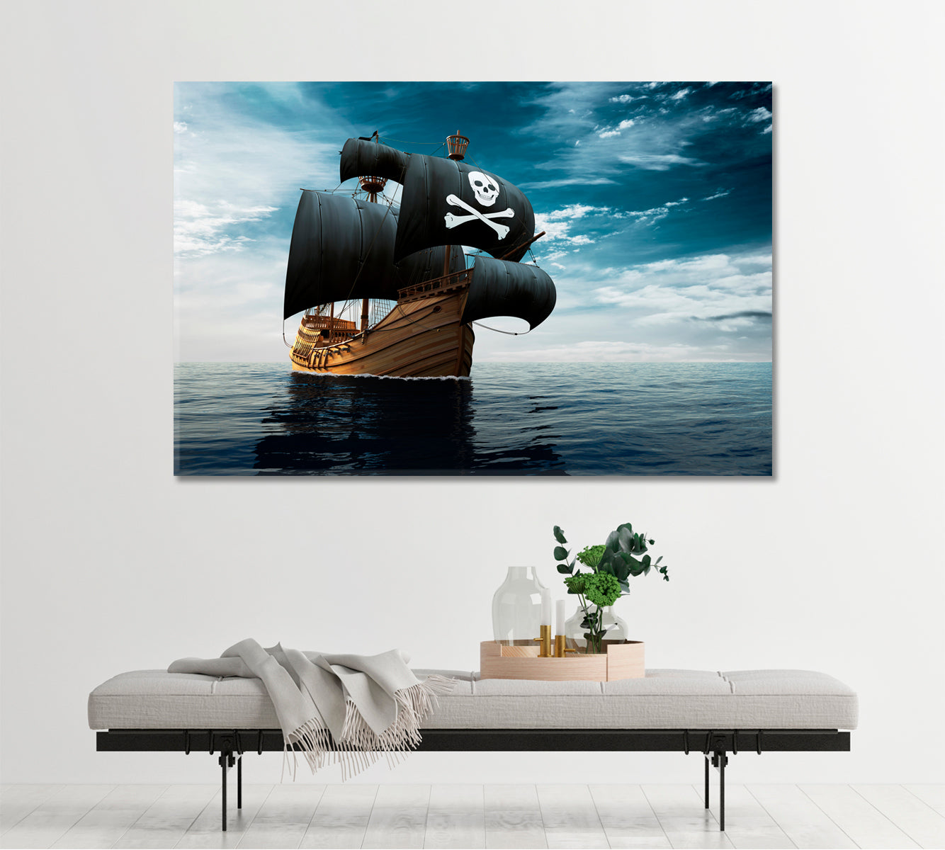 Pirate Ship Kids Room Canvas Art Print Artesty 1 panel 24" x 16" 