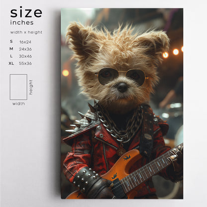 Rockstar Dog Playing Guitar Canvas Prints Artesty