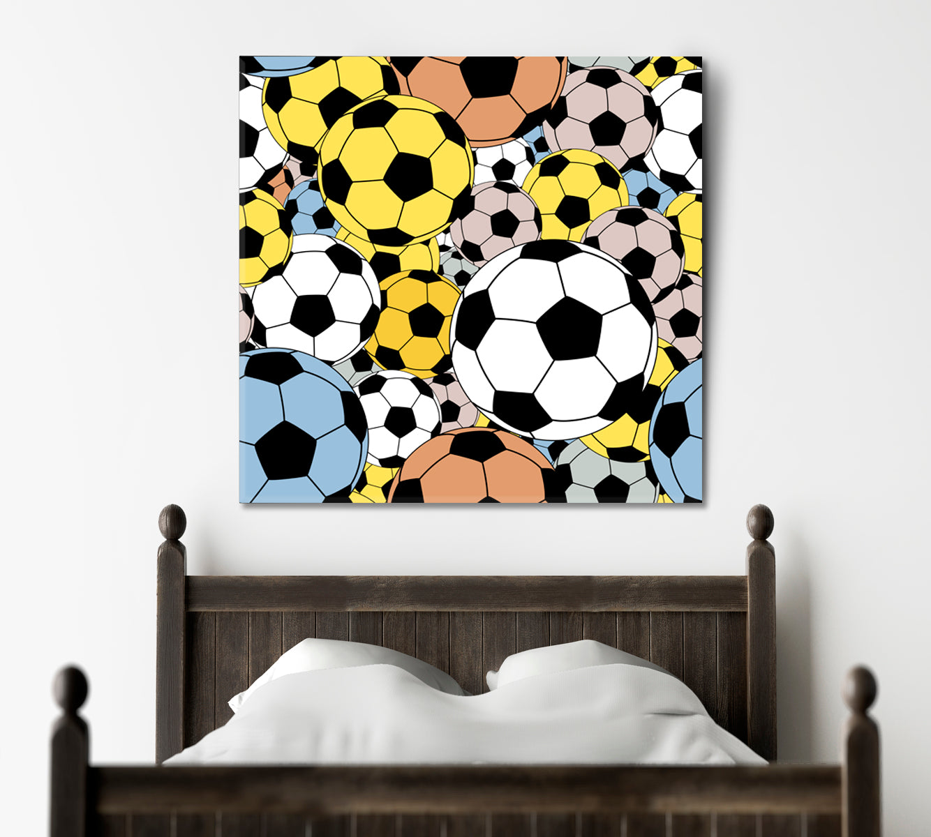 Colorful Footballs Abstract Art Print Artesty   