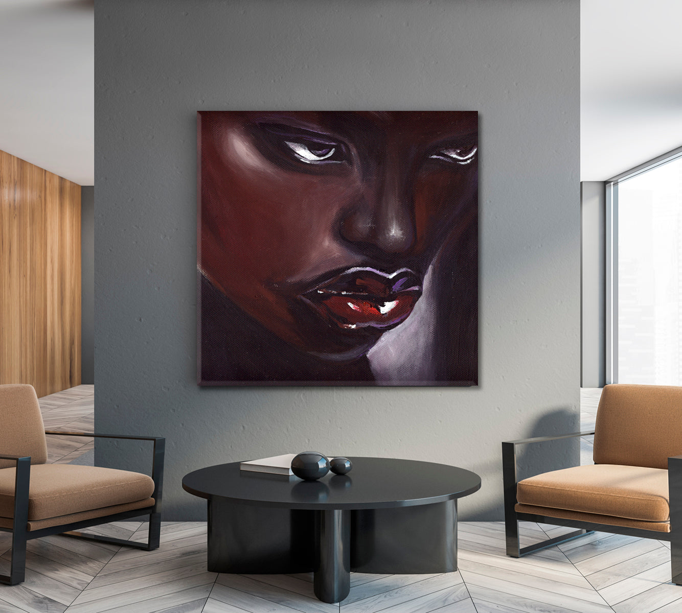 MAGIC DREAM Stunning Beauty African Women Trendy Unique Afrocentric Art - Square Panel African Style Canvas Print Artesty   