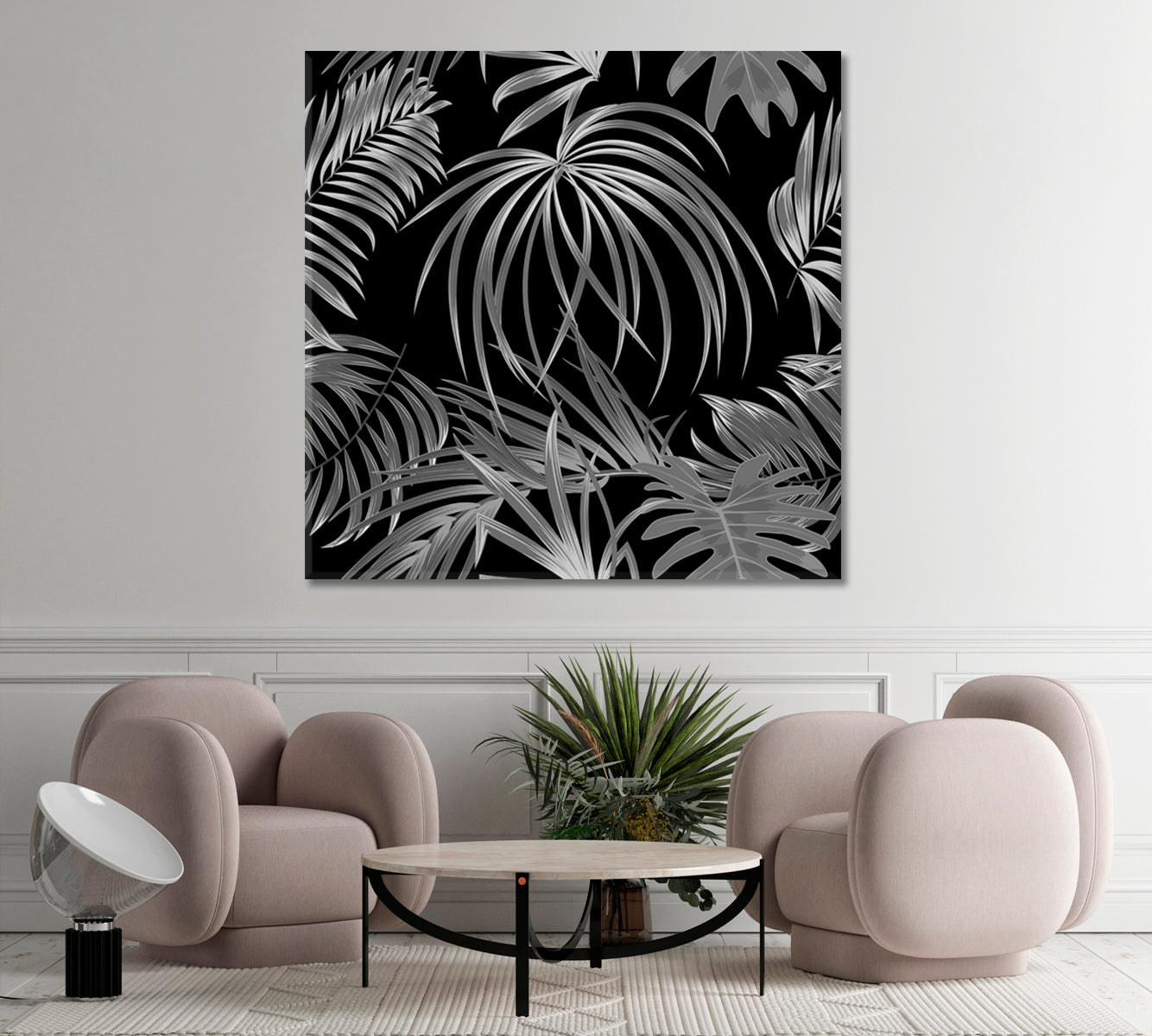 Tropical Jungle Palm Leaves Abstract Poster Tropical, Exotic Art Print Artesty 1 Panel 12"x12" 