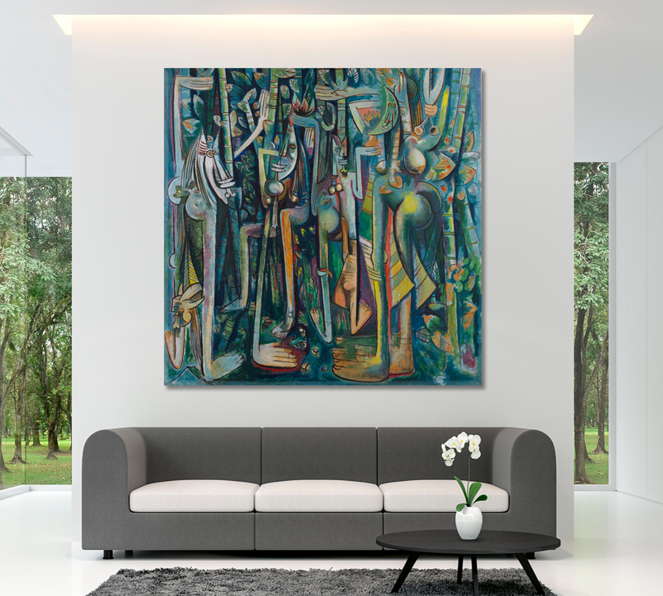 THE JUNGLE Wifredo Lam Style Island Cuba - S Fine Art Artesty