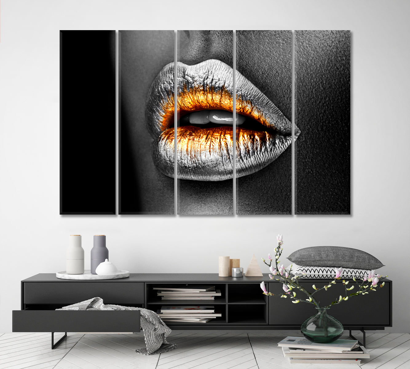 SILVER LIPS Poster Beauty Salon Artwork Prints Artesty   