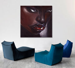 MAGIC DREAM Stunning Beauty African Women Trendy Unique Afrocentric Art - Square Panel African Style Canvas Print Artesty   