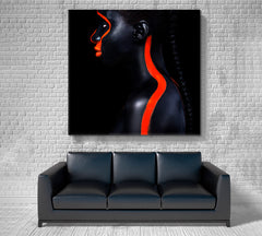 SPACE ALIEN Beautiful African Girl With Red Black Body Paint Art Photo Art Artesty   